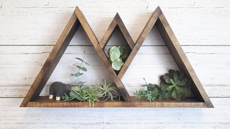 Crown Mountain Shelf - Wood Mountain Shelf - Wall Hangings - Rustic Decor - Nursery Room Decor - Adventure Décor