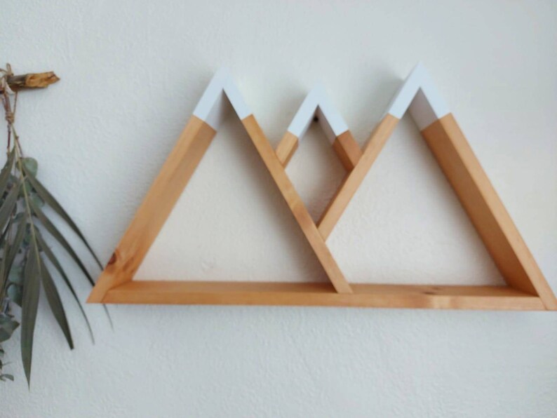 Crown Mountain Shelf - Wood Mountain Shelf - Wall Hangings - Rustic Decor - Nursery Room Decor - Adventure Décor