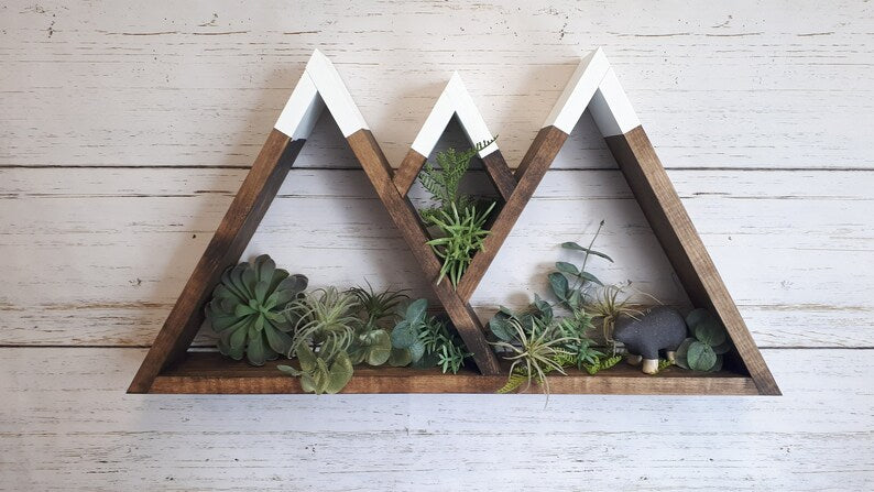 Crown Mountain Shelf - Wood Mountain Shelf - Wall Hangings - Rustic Decor - Nursery Room Decor - Adventure Décor