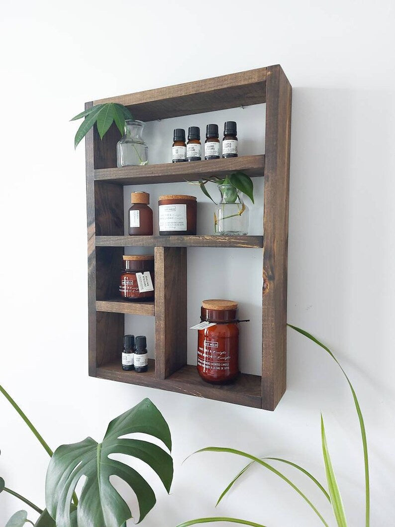 Essential Oils Shelf - Wood Wall Decor - Aromatherapy Shelf - Essential Oils Display - Succulent Display