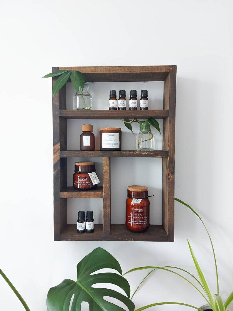 Essential Oils Shelf - Wood Wall Decor - Aromatherapy Shelf - Essential Oils Display - Succulent Display