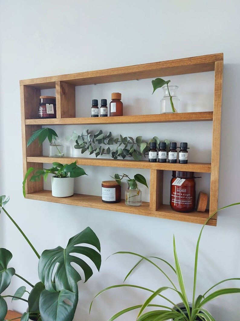 Essential Oils Shelf - Wood Wall Decor - Aromatherapy Shelf - Essential Oils Display - Succulent Display