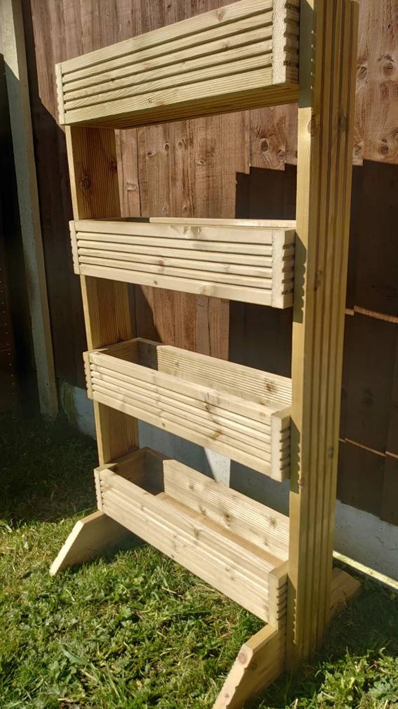 Freestanding Handmade Tiered Wooden Planters Garden Boxes