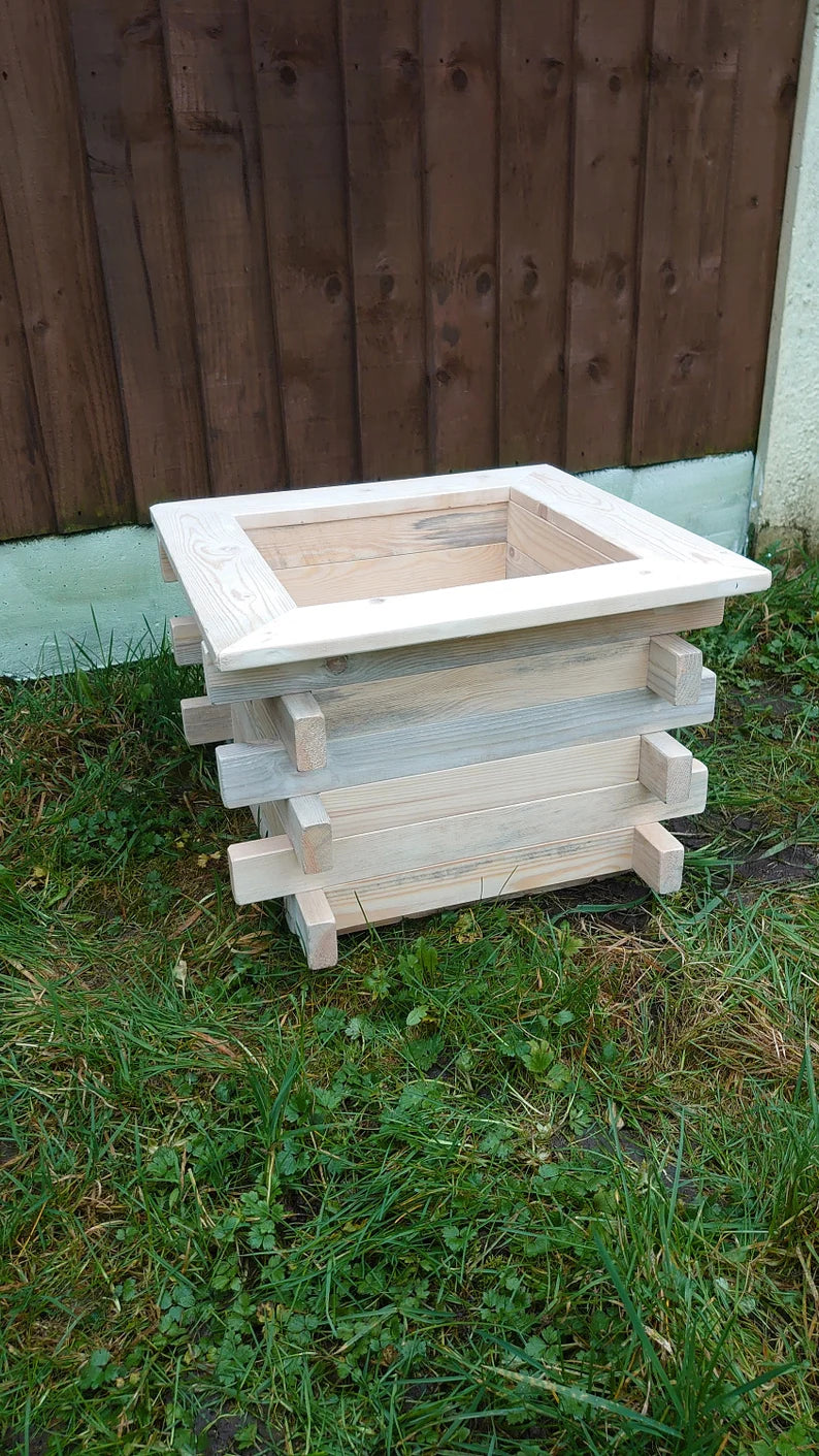 Handmade Square wooden garden planter