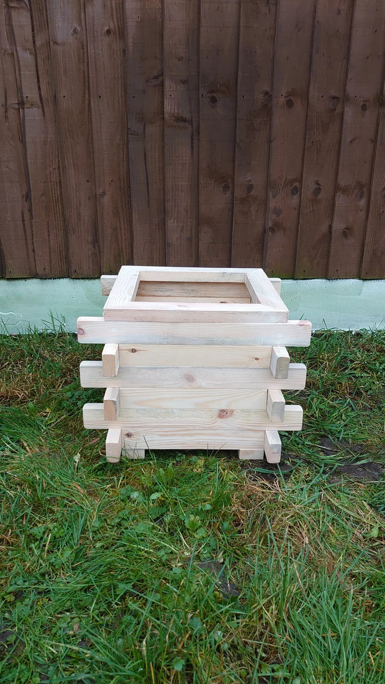 Handmade Square wooden garden planter