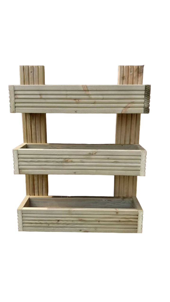 45cm wide Vertical tiered wooden garden planter, Outdoor Herb Flower Planter,