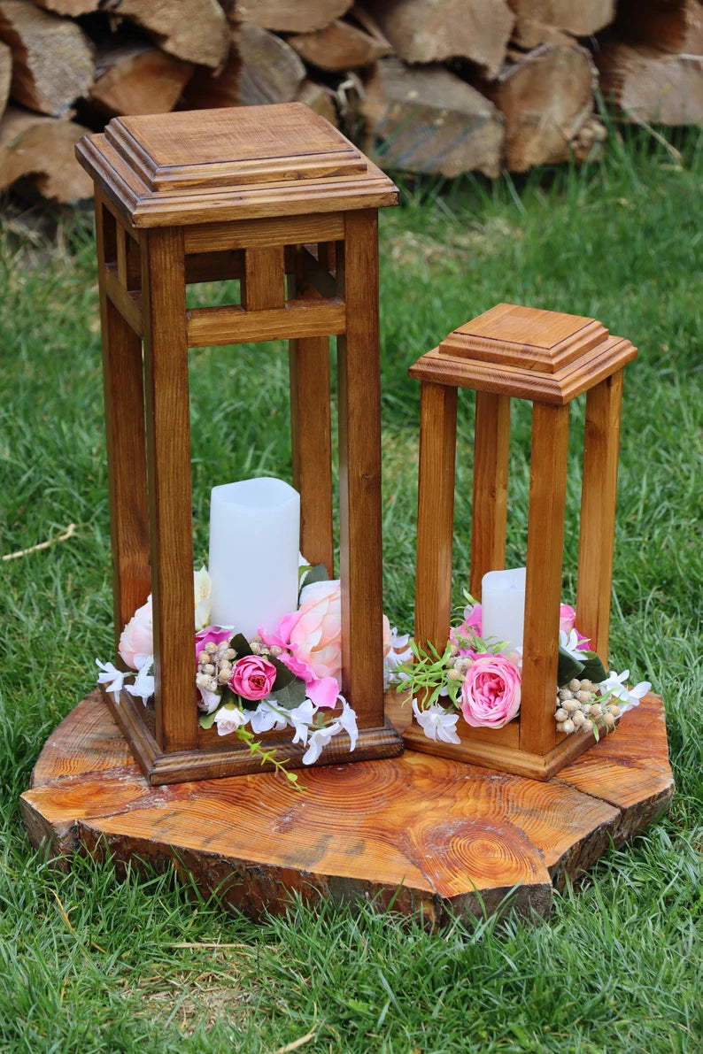 Wooden lanterns garden décor, home décor, floor lantern, decoration, handmade, Garden Lights