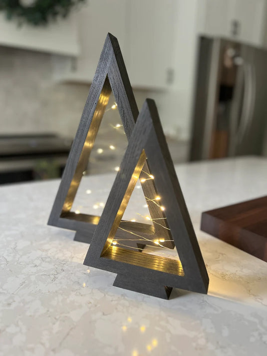 Modern Farmhouse lighted Christmas Tree decor