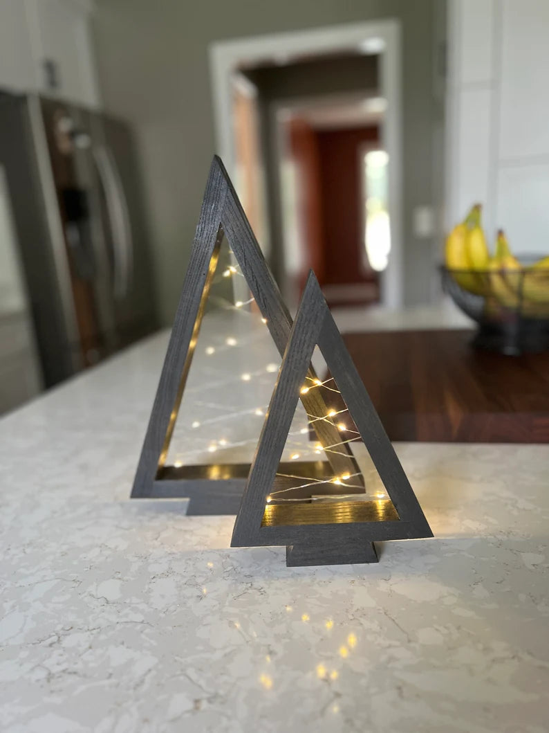 Modern Farmhouse lighted Christmas Tree decor