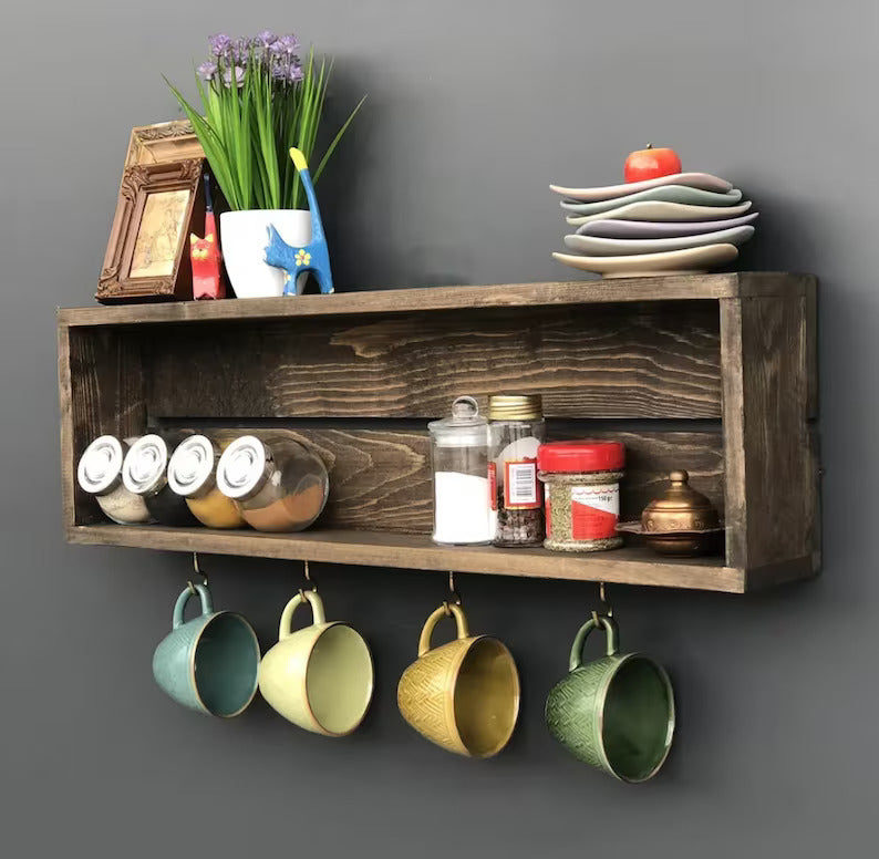 Rustic Decorative Wall Storage Shelf Box