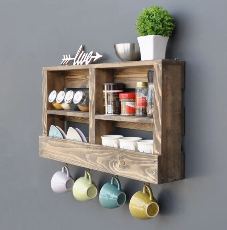 Decorative rustic wall shelf