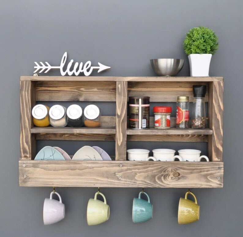 Decorative rustic wall shelf