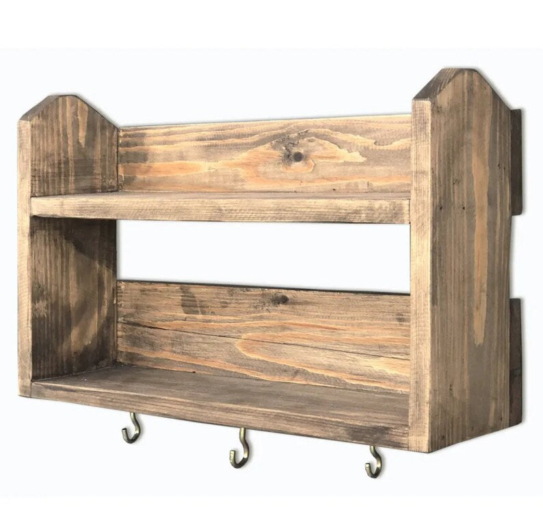 Reclaimed wood rustic shelf storage unit, Kitchen storage