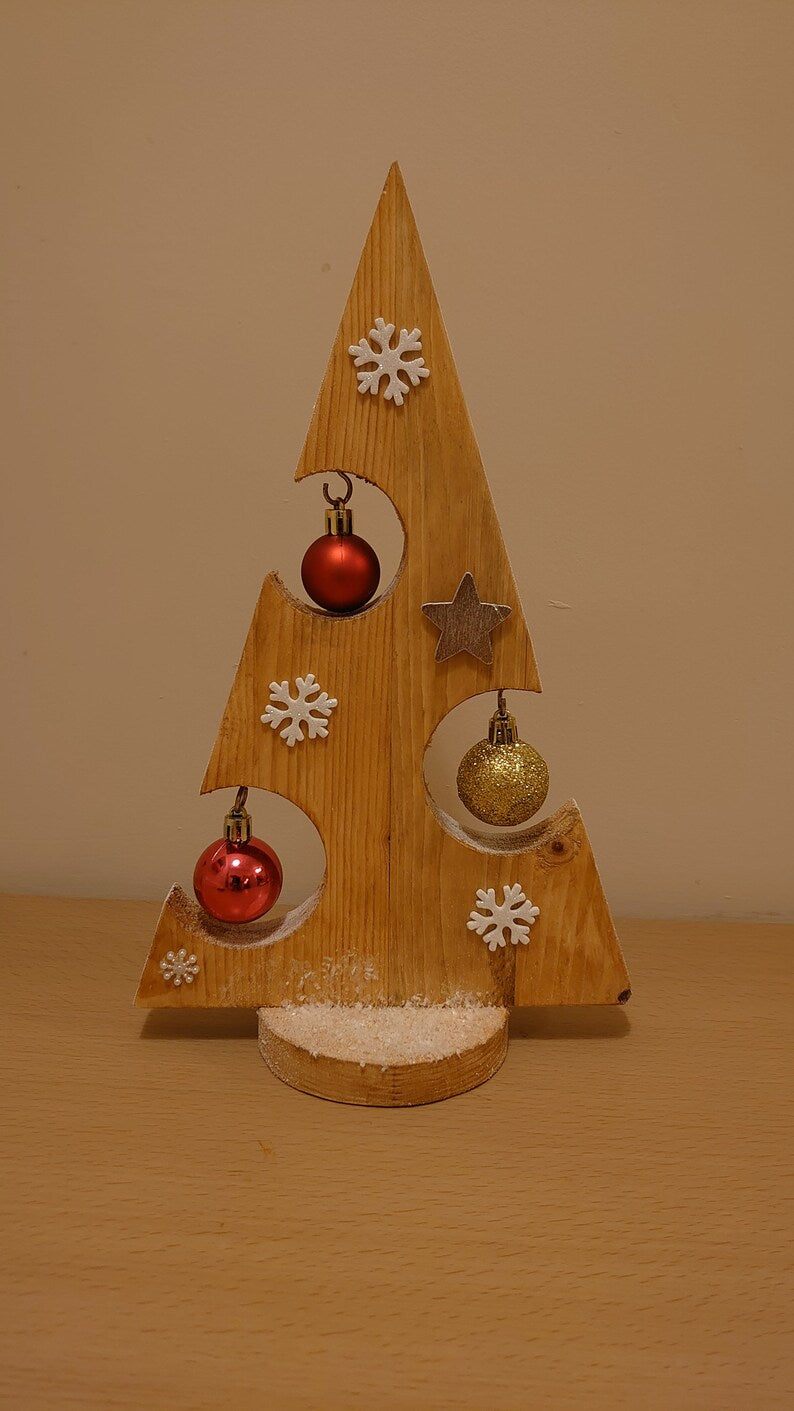 Christmas Tree with decorations, Christmas Table centre piece, Freestanding decoration ornament