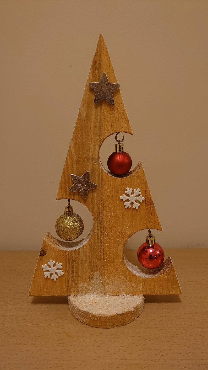 Christmas Tree with decorations, Christmas Table centre piece, Freestanding decoration ornament