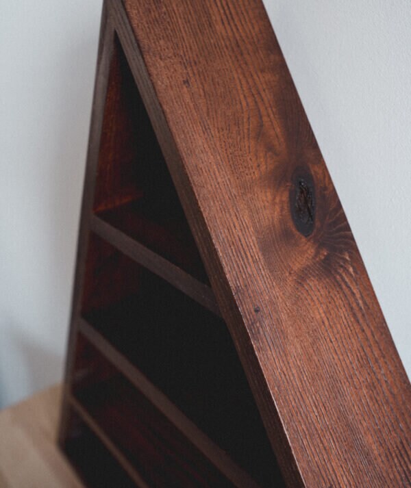 Wood Triangle Shelf Walnut Colour - Rustic Decor - Nursery Room Decor - Adventure Decor