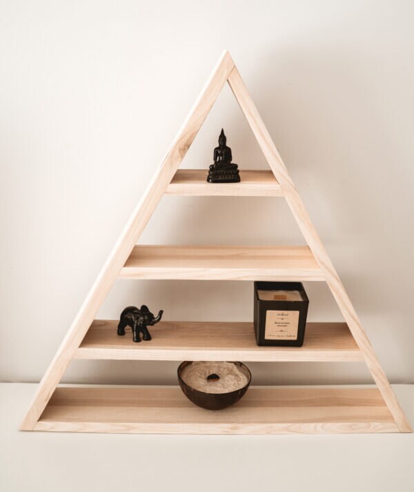 Wood Triangle Shelf Natural Colour - Rustic Decor - Nursery Room Decor - Adventure Decor