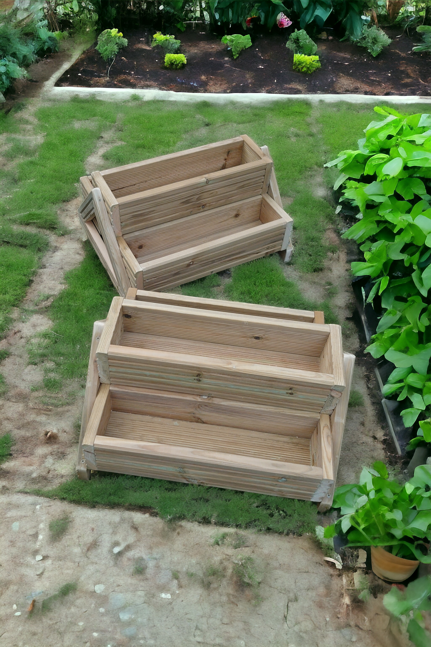 TRIPLETS Decking planter Trough