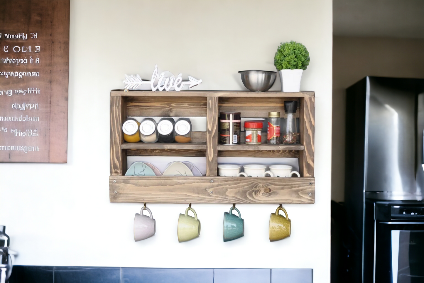 Decorative rustic wall shelf