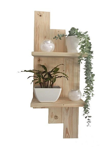 Rustic Wall Shelf Unit - Reclaimed Wood