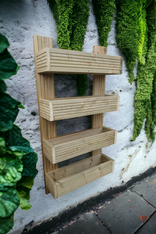 45cm wide Vertical tiered wooden garden planter, Outdoor Herb Flower Planter,