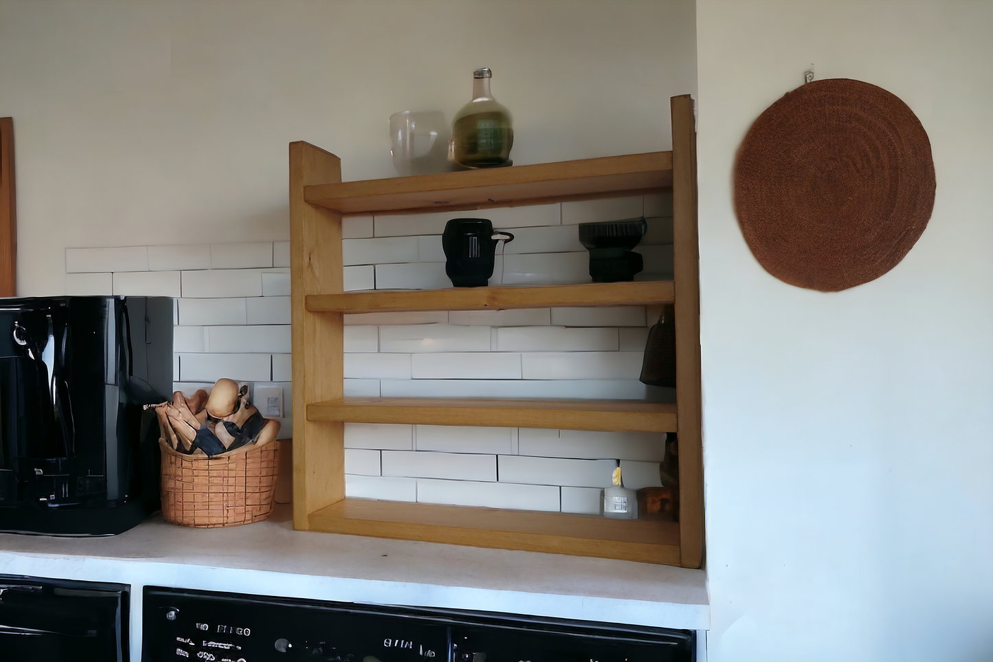 Rustic Wooden Spice Rack,  Storage Shelf, Kitchen Storage, Herb Jars, Wall hanging Organiser,