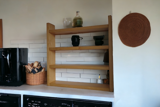 Rustic Wooden Spice Rack,  Storage Shelf, Kitchen Storage, Herb Jars, Wall hanging Organiser,