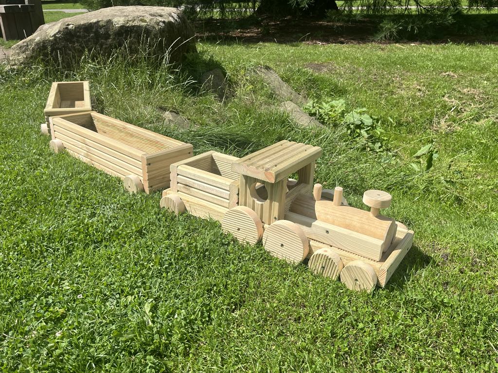 Wooden Train Planter Garden Decoration