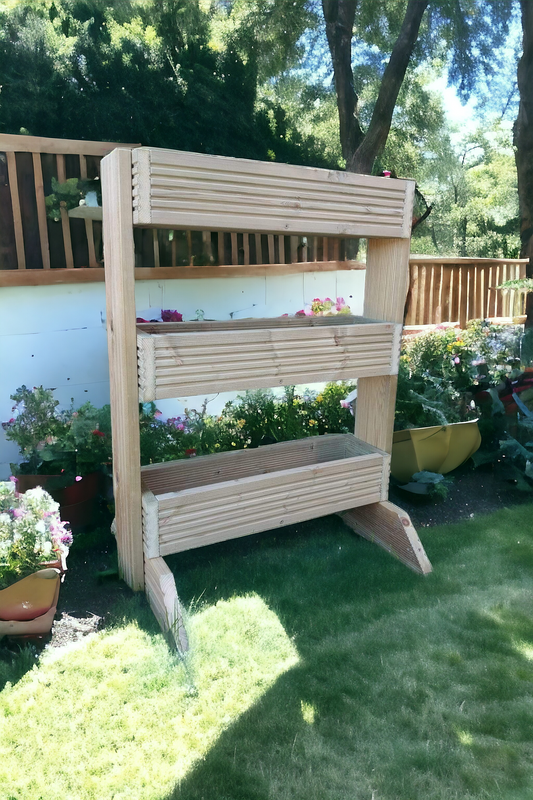 Freestanding Handmade Tiered Wooden Planters Garden Boxes