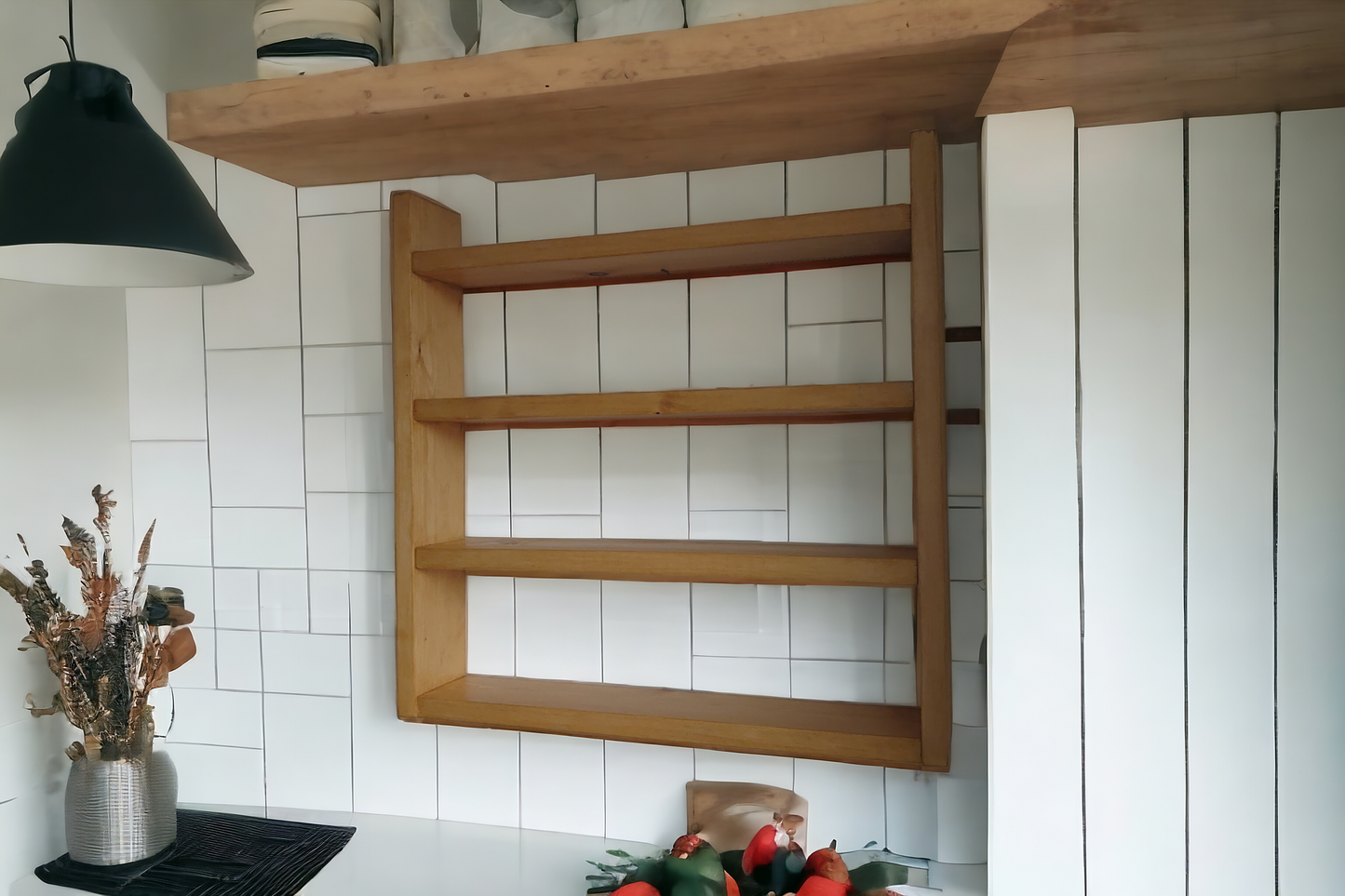 Rustic Wooden Spice Rack,  Storage Shelf, Kitchen Storage, Herb Jars, Wall hanging Organiser,